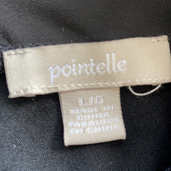 Sz L Pointelle black high collared dressy tank EUC - Picture 5 of 8